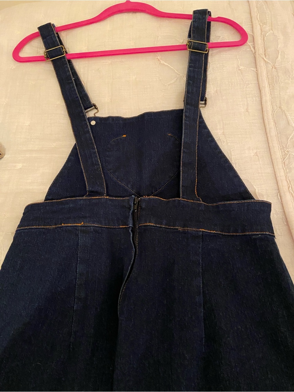 VooDoo Vixen size 6/M/UK10/EU38 heart overalls deep indigo ModCloth Motel NWOT - Picture 7 of 10